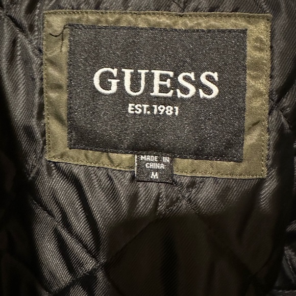 Guess Men's Bomber Jacket with Removable Hooded Inset | Olive | Medium - Picture 11 of 14